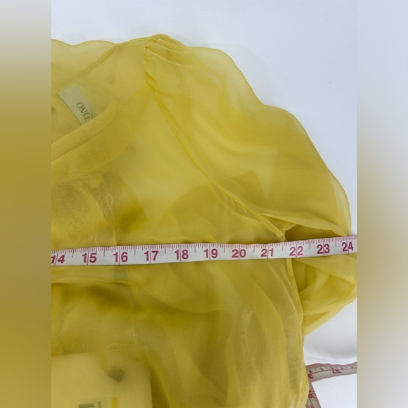 Valentino Garavani Women's US 6/ IT 42 Silk Chiffon Neck-Tie Blouse Yellow NWT - Picture 12 of 14